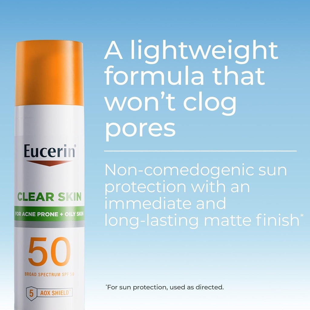 Eucerin Clear All Skin Sun Oil Control SPF 50 Face Sunscreen Lotion with Oil Absorbing Minerals - 75 ml