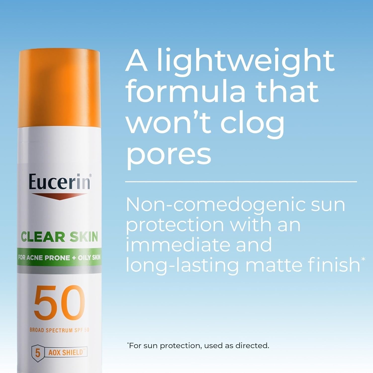 Eucerin Clear All Skin Sun Oil Control SPF 50 Face Sunscreen Lotion with Oil Absorbing Minerals - 75 ml