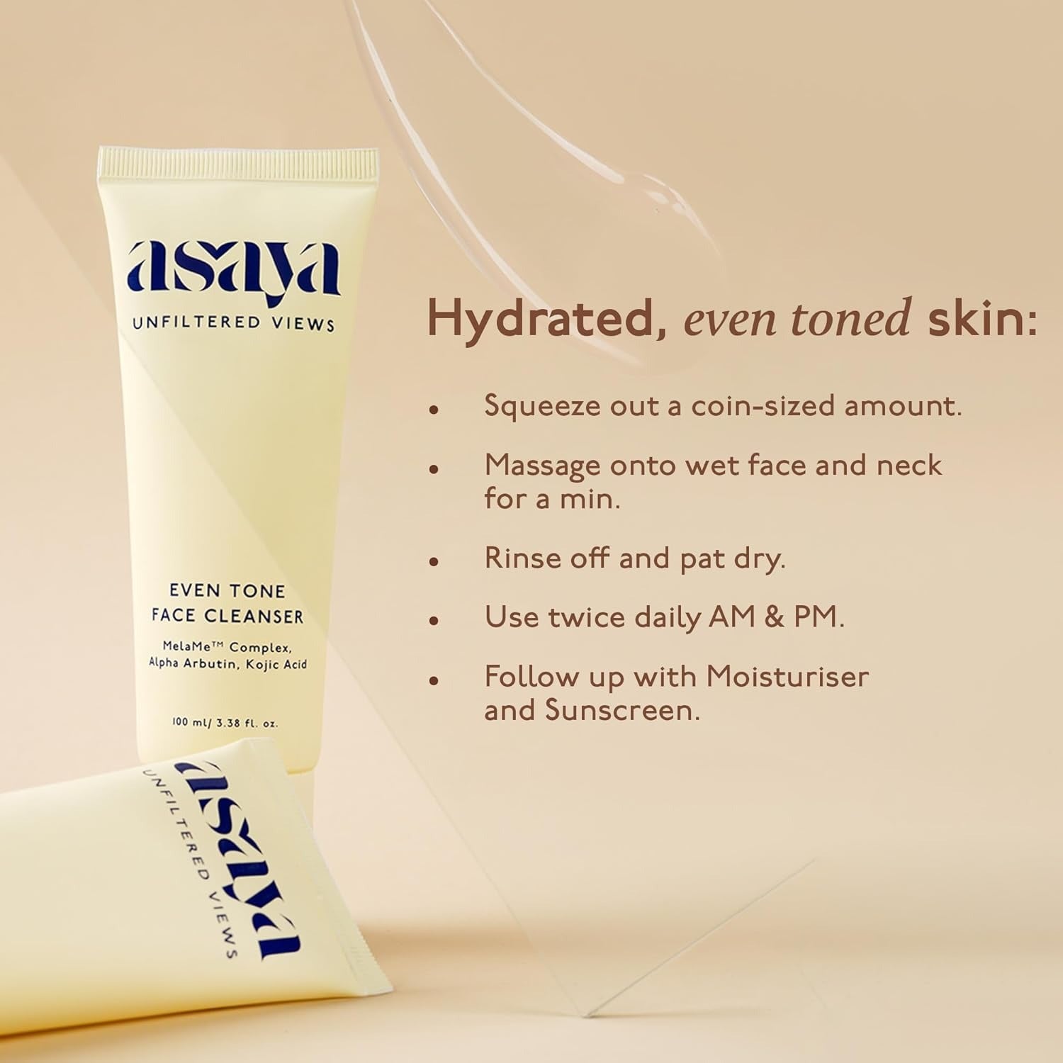Asaya Even Tone Dark Spot Removal Face Wash - 100 ml