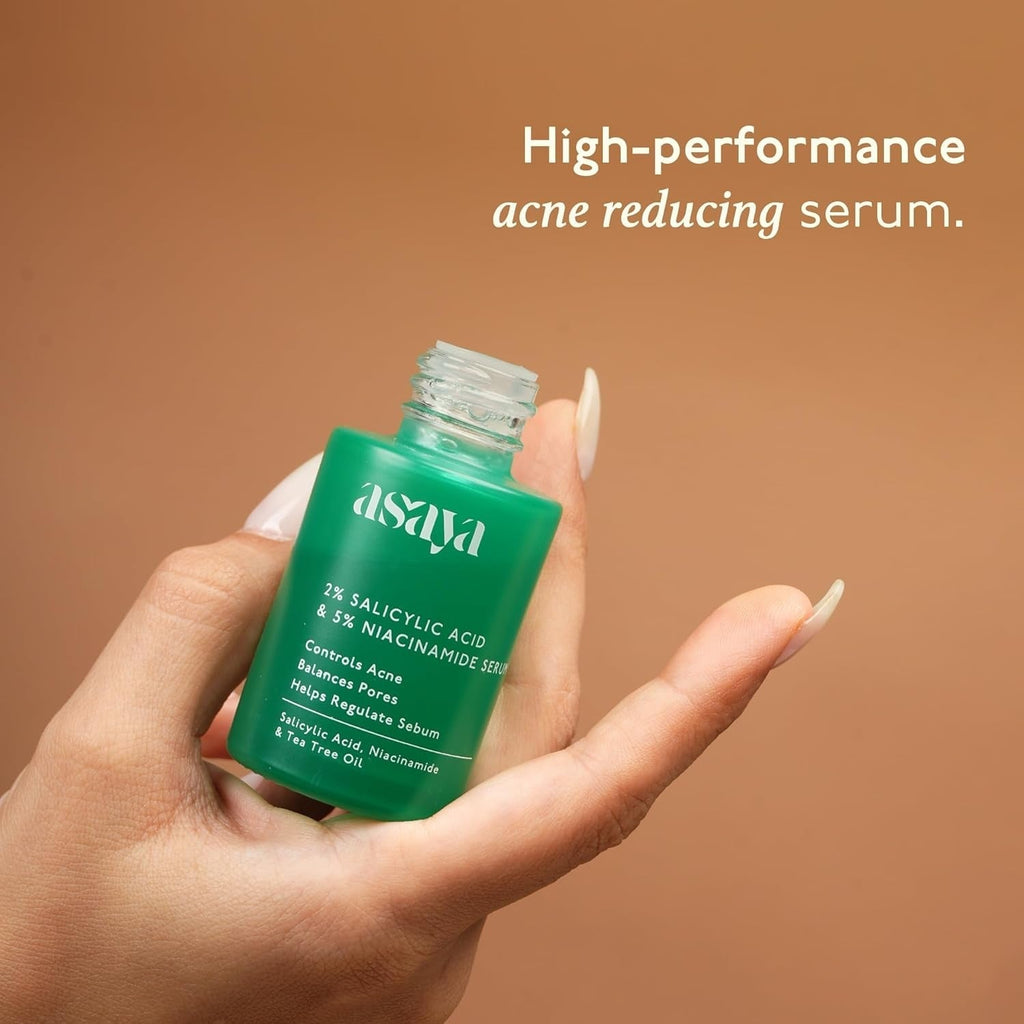 Asaya 2% Salicylic Acid And 5% Niacinamide & Tea Tree Oil Face Serum - 30 ml