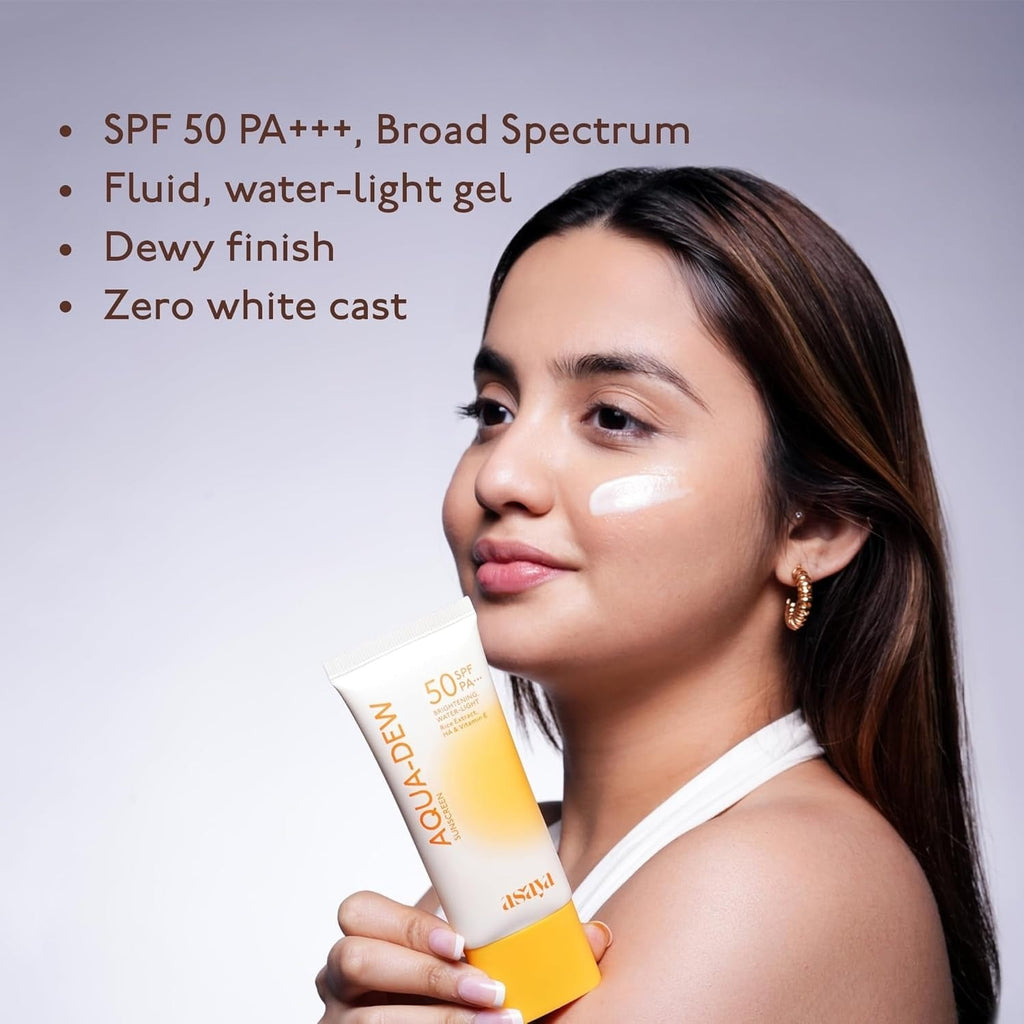 Asaya Aqua Dew Sunscreen SPF 50 PA+++ UVA/B Light Protection - 50 ml