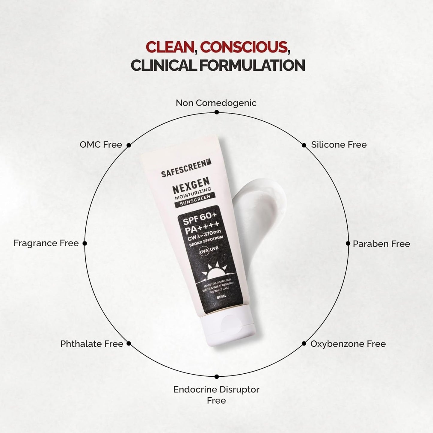 Chosen By Dermatology SafeScreen Nexgen SPF 60+ PA++++ Moisturizing Sunscreen - 60 ml