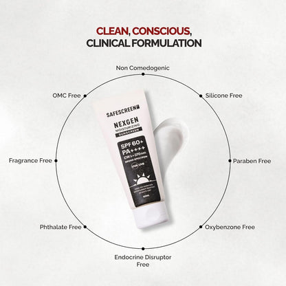 Chosen By Dermatology SafeScreen Nexgen SPF 60+ PA++++ Moisturizing Sunscreen - 60 ml