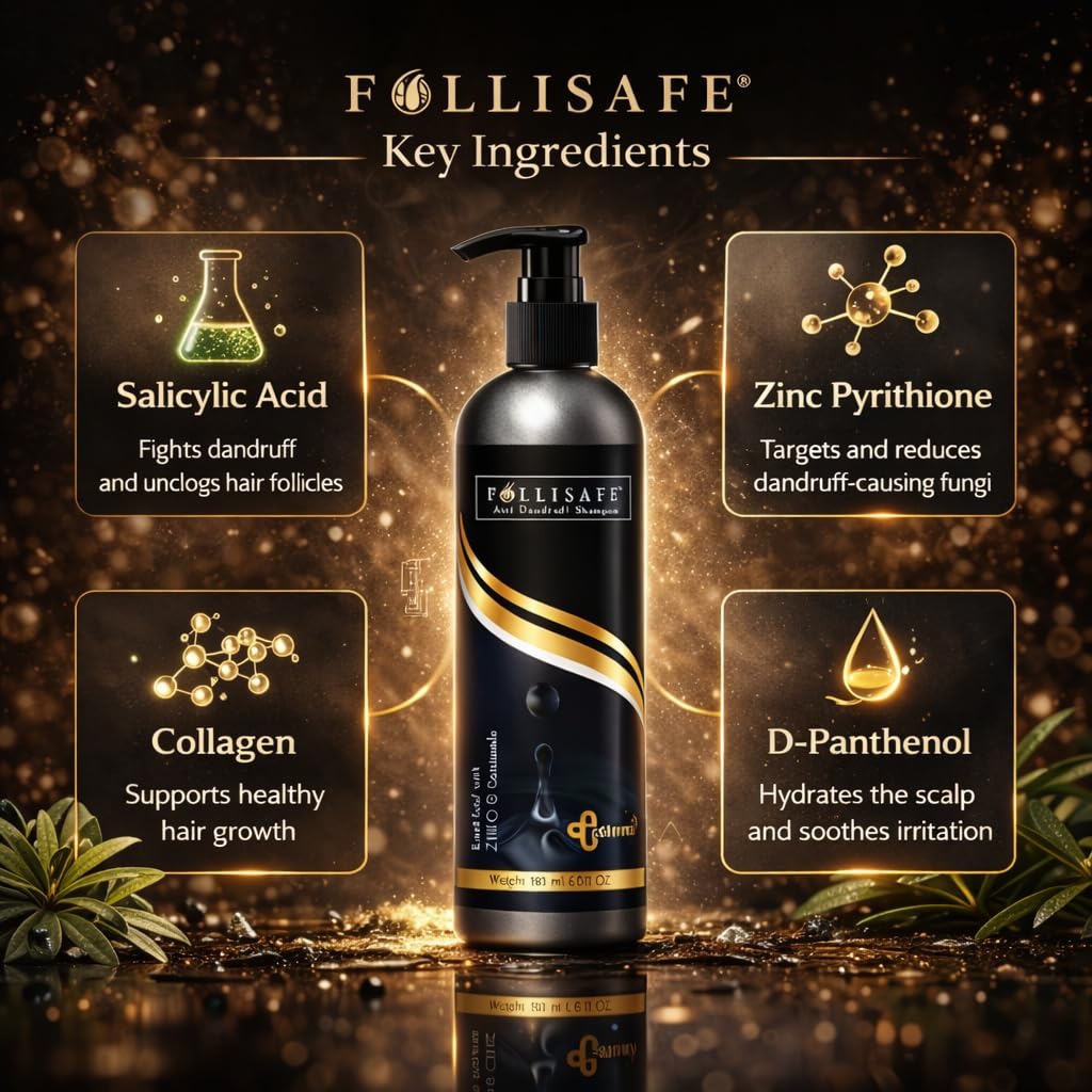 Follisafe Anti Dandruff Shampoo With Tea Tree Oil and Zinc PCA - 180 ml