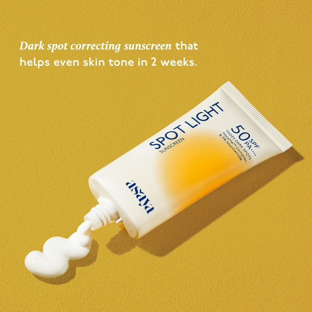 Asaya Spot Light Depigmenting Sunscreen SPF 50 PA++++ Licorice Extract,Oil-Free - 50 Gms