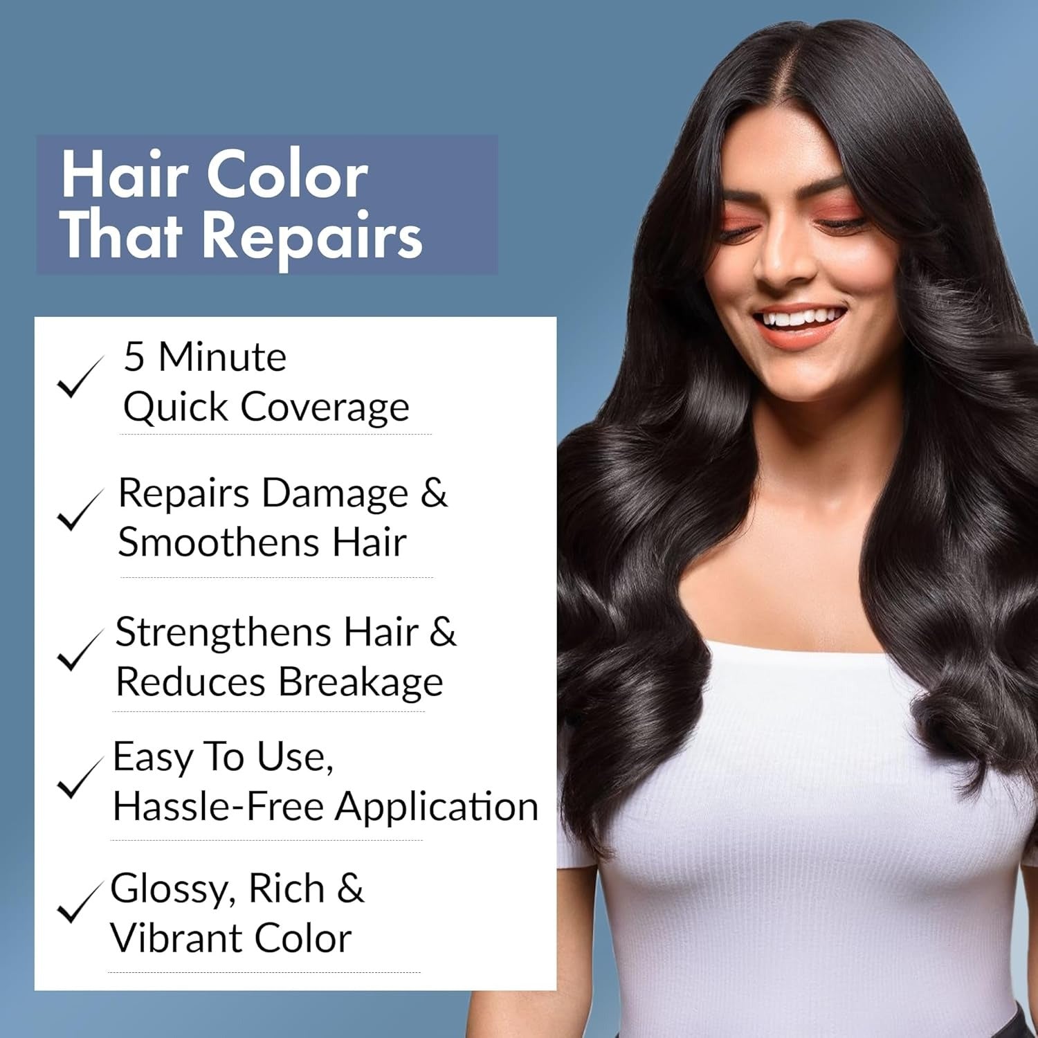 ThriveCo Hair Coloring Shampoo Dark Brown - Each Sachet 20 ml (Pack of 4)
