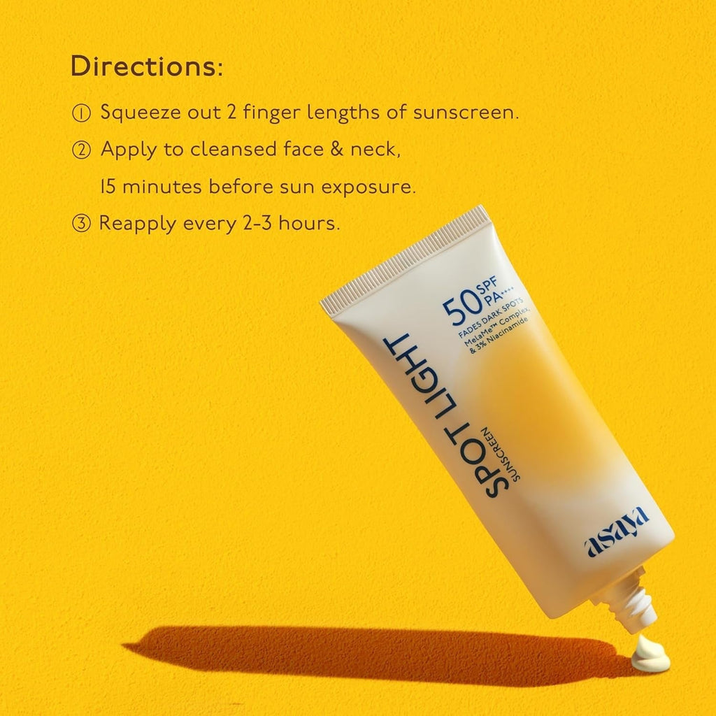 Asaya Spot Light Depigmenting Sunscreen SPF 50 PA++++For All Skin Types - 50 Gms