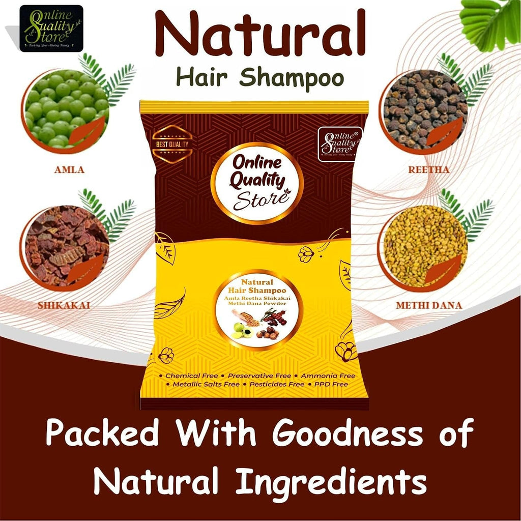 Online Quality Store Hair Shampoo with Amla, Reetha, Shikakai And Methi Dana - 200 Gms