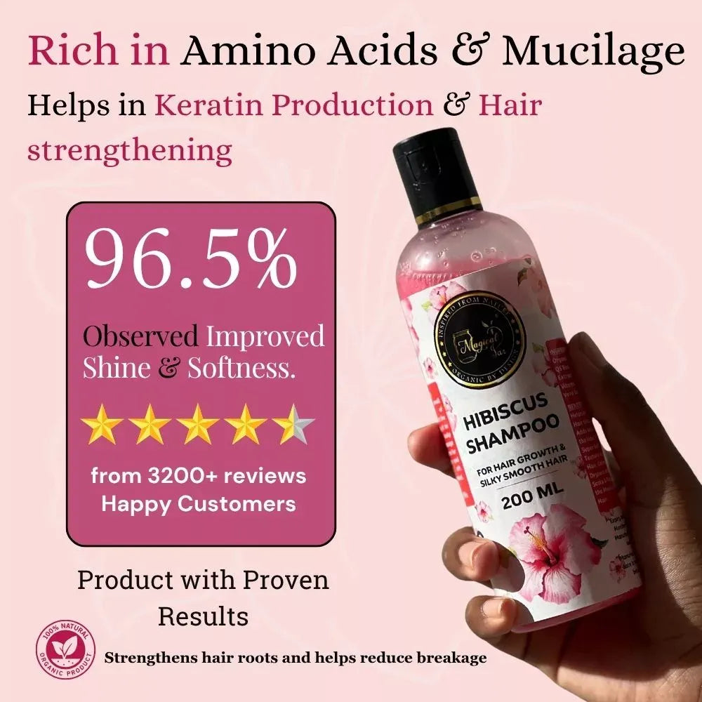 Magical Jar Hibiscus Shampoo Frizz Free, Strong & Healthy Hair - 200 ml