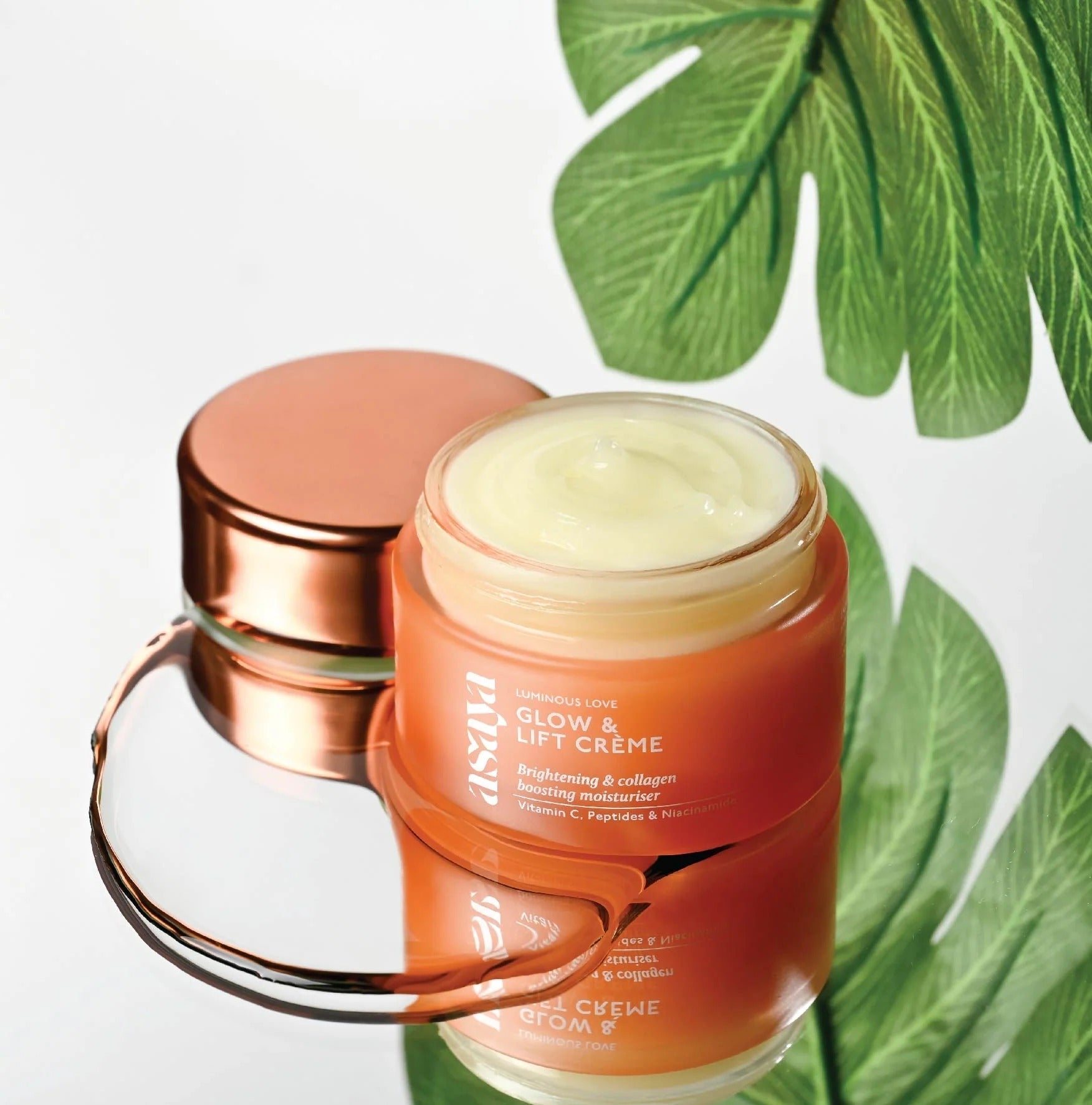 Asaya Glow & Lift Creme Peptide Moisturizer for Skin Brightening & Collagen Boosting - 50 Gms