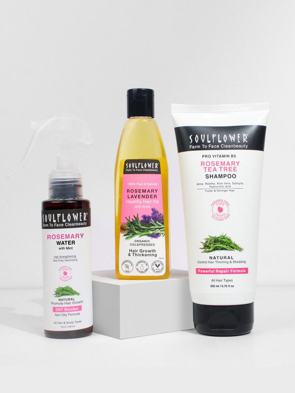 Soulflower Rosemary Shampoo Water & Oil Hair Growth Kit