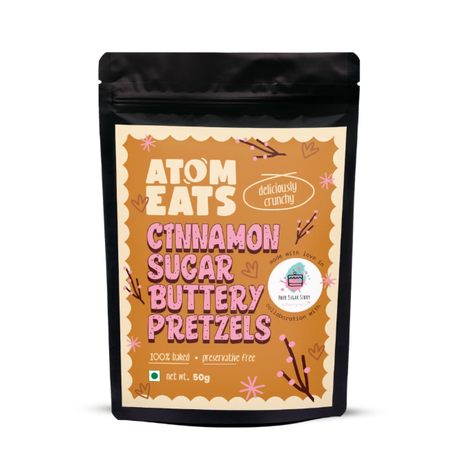 Atom Eats | Cinnamon Butter Pretzel Knots - Pack of 1(50g)