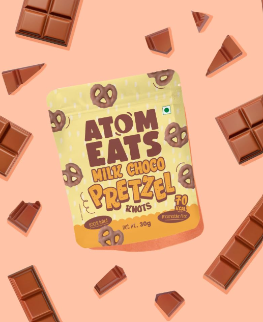 Atom Eats | Milk Choco Dipped Pretzels - Pack 1(30g Each Pack)