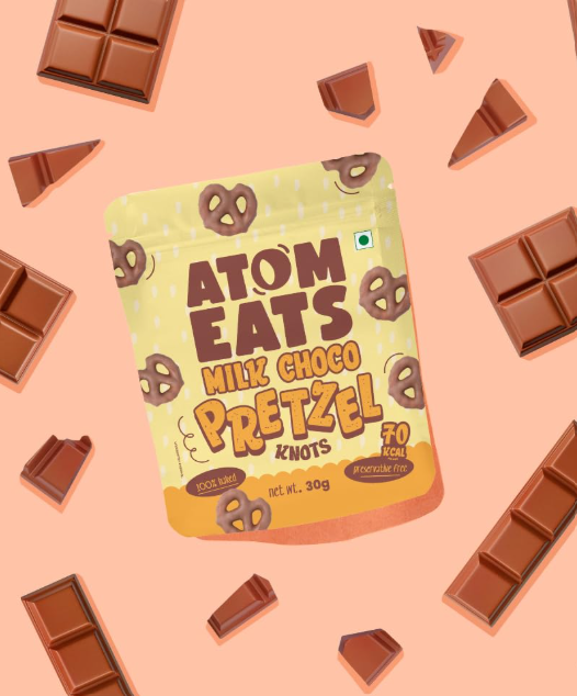 Atom Eats | Milk Choco Dipped Pretzels - Pack 1(30g Each Pack)