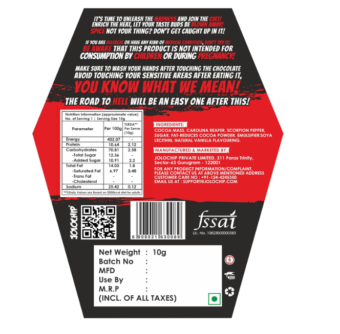 JOLOCHIP - HOTTEST CHOCOLATE CHALLENGE -Pack of 1(10g)