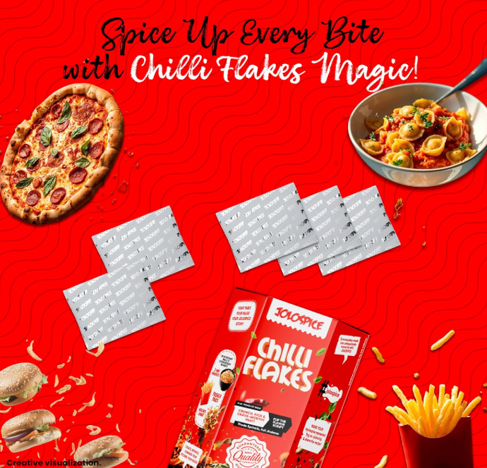 JOLOSPICE Chilli Flakes Seasoning -Pack Of 4(12g Each Pack)