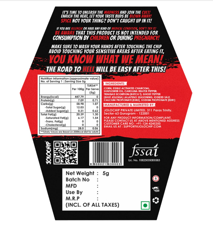 JOLOCHIP Deadly Combo - Pack of 2(Last Chip Challenge (5g) & Hottest Chocolate Challenge (10g)