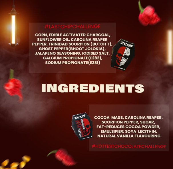 JOLOCHIP Deadly Combo – (Last Chip Challenge (5g) & Hottest Chocolate Challenge (10g))
