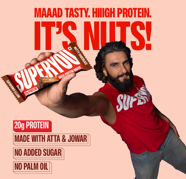 Superyou Nutty Chocolate Mega Protein Wafer Bar - Pack of 6 (360g)