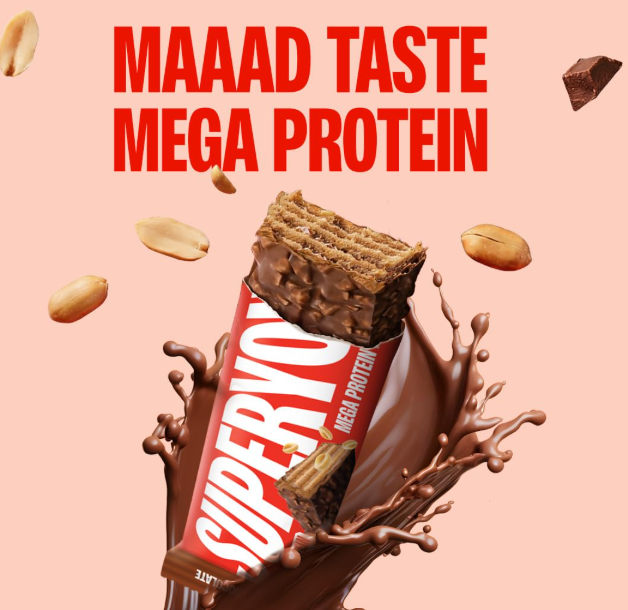 Superyou Nutty Chocolate Mega Protein Wafer Bar - Pack of 6 (360g)