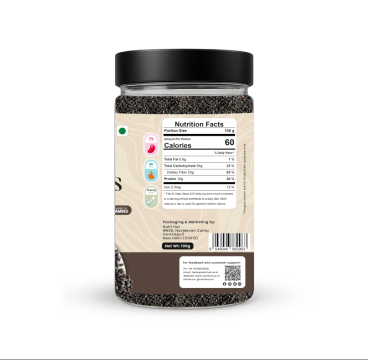 Nutri Hut Premium Sabja Seeds (Basil Seeds)
