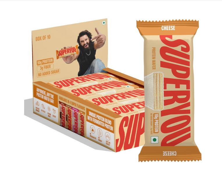 SuperYou Cheese Protein Wafer Bars - Pack of 10(40g Each Pack)