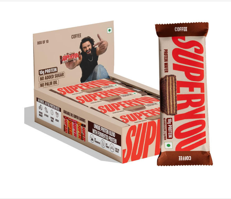SuperYou Coffee Protein Wafer Bars - Pack of 10(40g Each Pack)