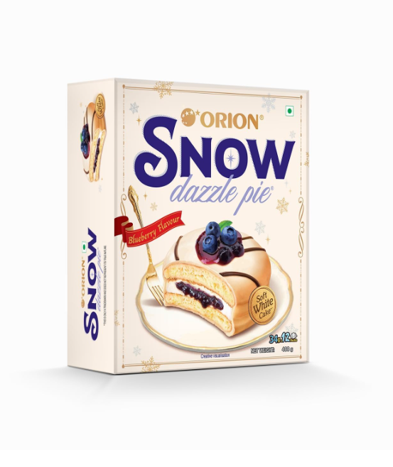 Orion Blueberry Snow Dazzle Pie - Soft White Cake 12 pcs