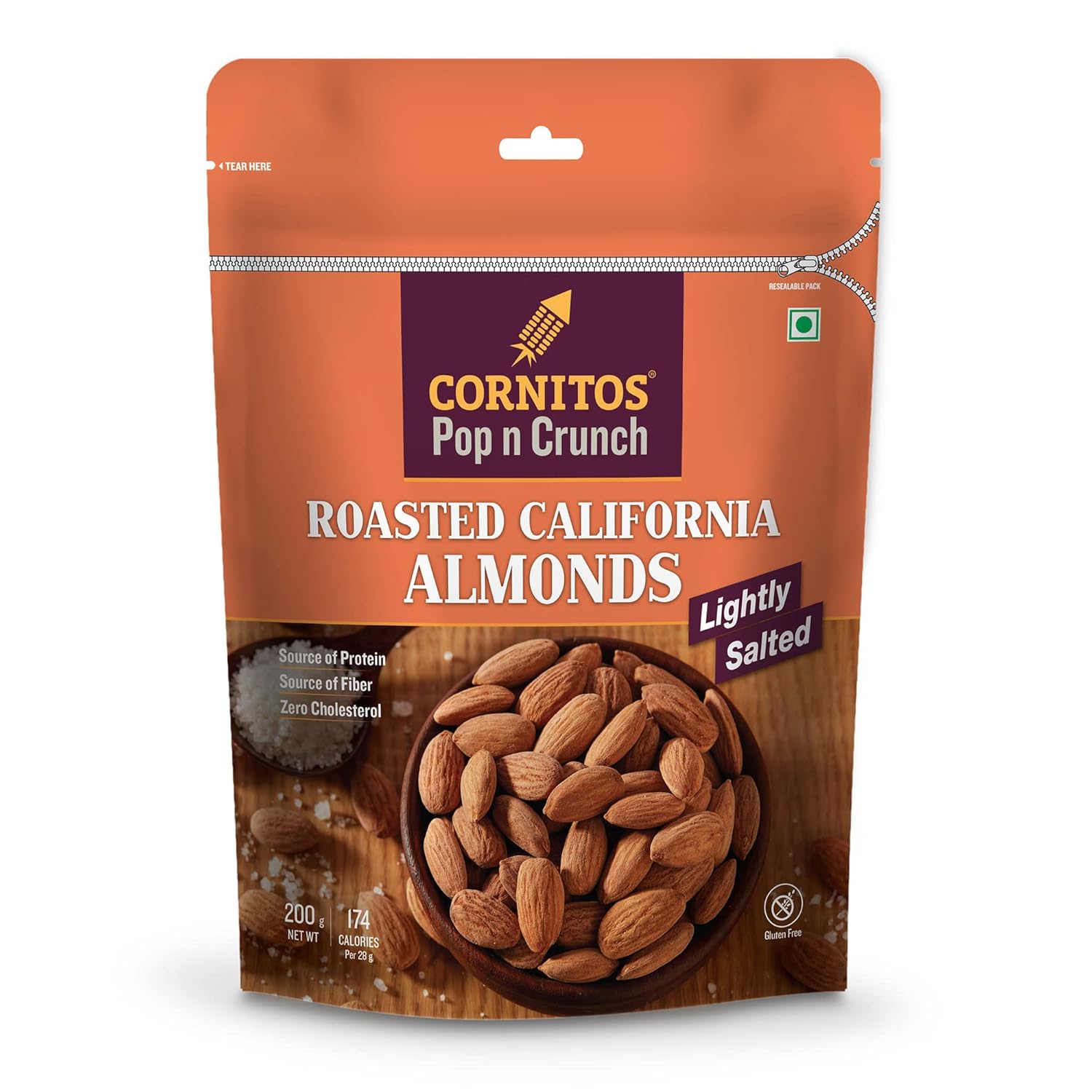 Cornitos Roasted Almonds Lightly Salted - 200g