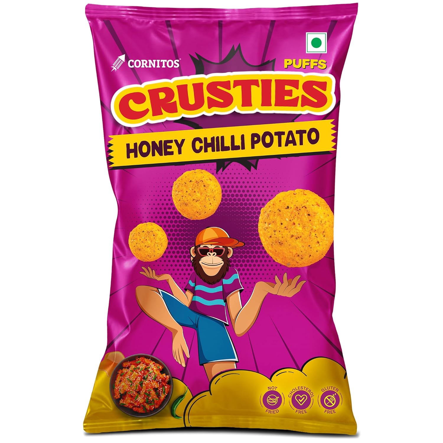 Cornitos Crusties puffs Honey Chilli Potato flavour Balls - 55g