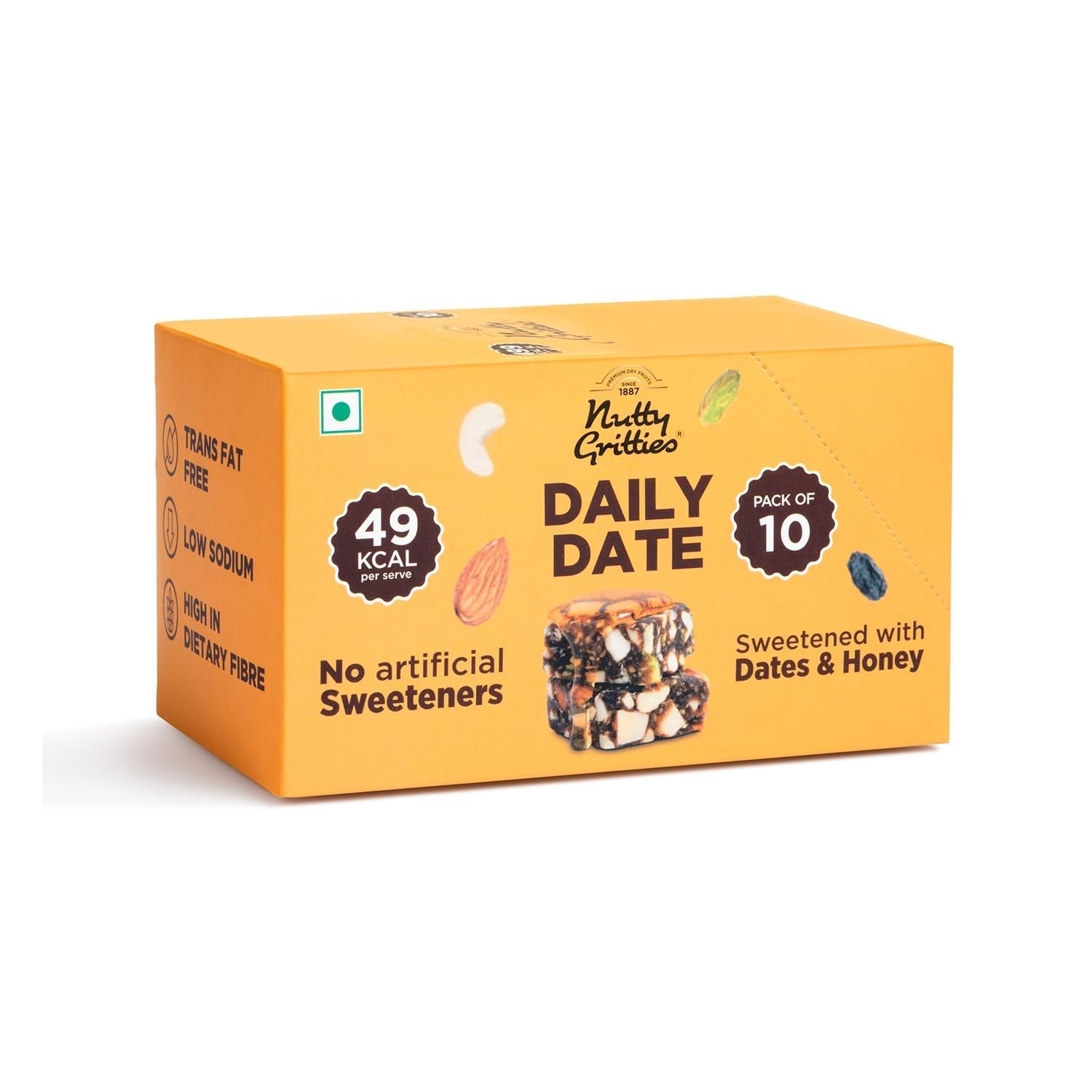Nutty Gritties Daily Date - Pack of 10(12g Each Pack)