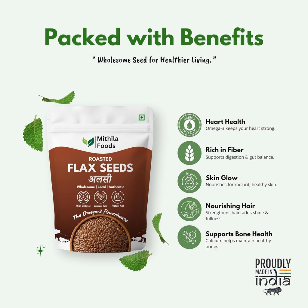 Mithila Foods Premium Roasted Flax Seeds
