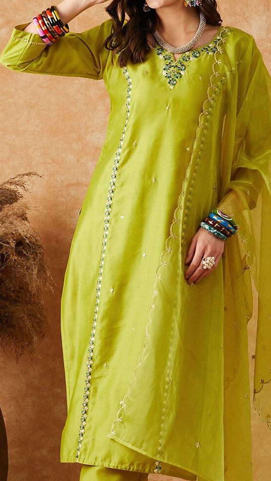 Sangria Embroidered Straight Kurta With Trouser & Dupatta Set