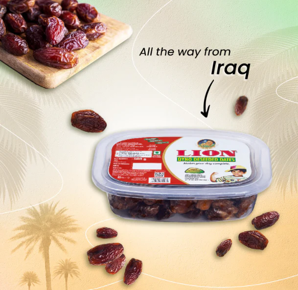 Lion Dates Qyno Deseeded Dates -  Pack of 3 (500g Each Pack)