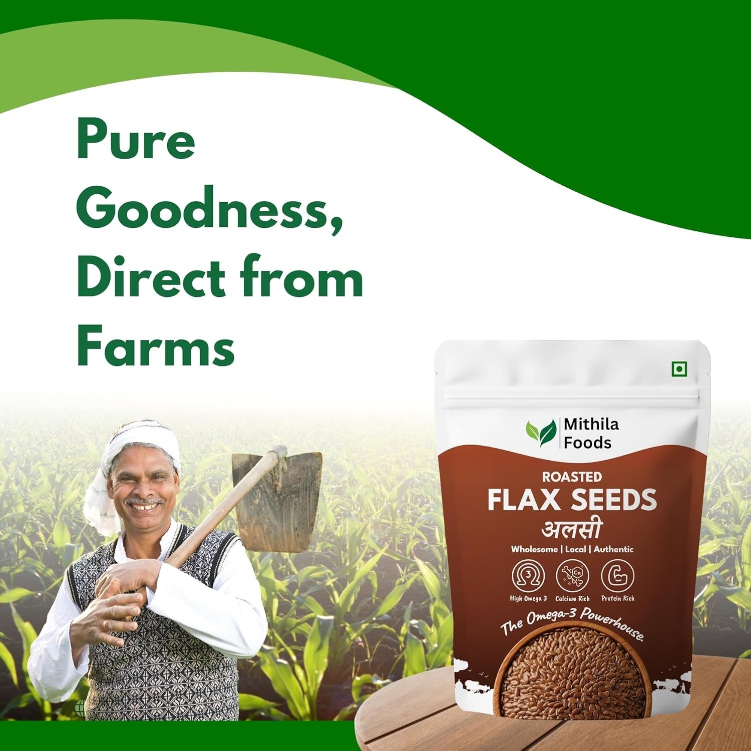 Mithila Foods Premium Roasted Flax Seeds
