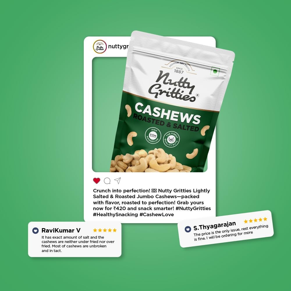 Nutty Gritties Premium Jumbo Size Cashews  - 200g