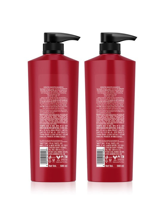 TRESemme Keratin Smooth Shampoo - 580 ml (Pack of 2)