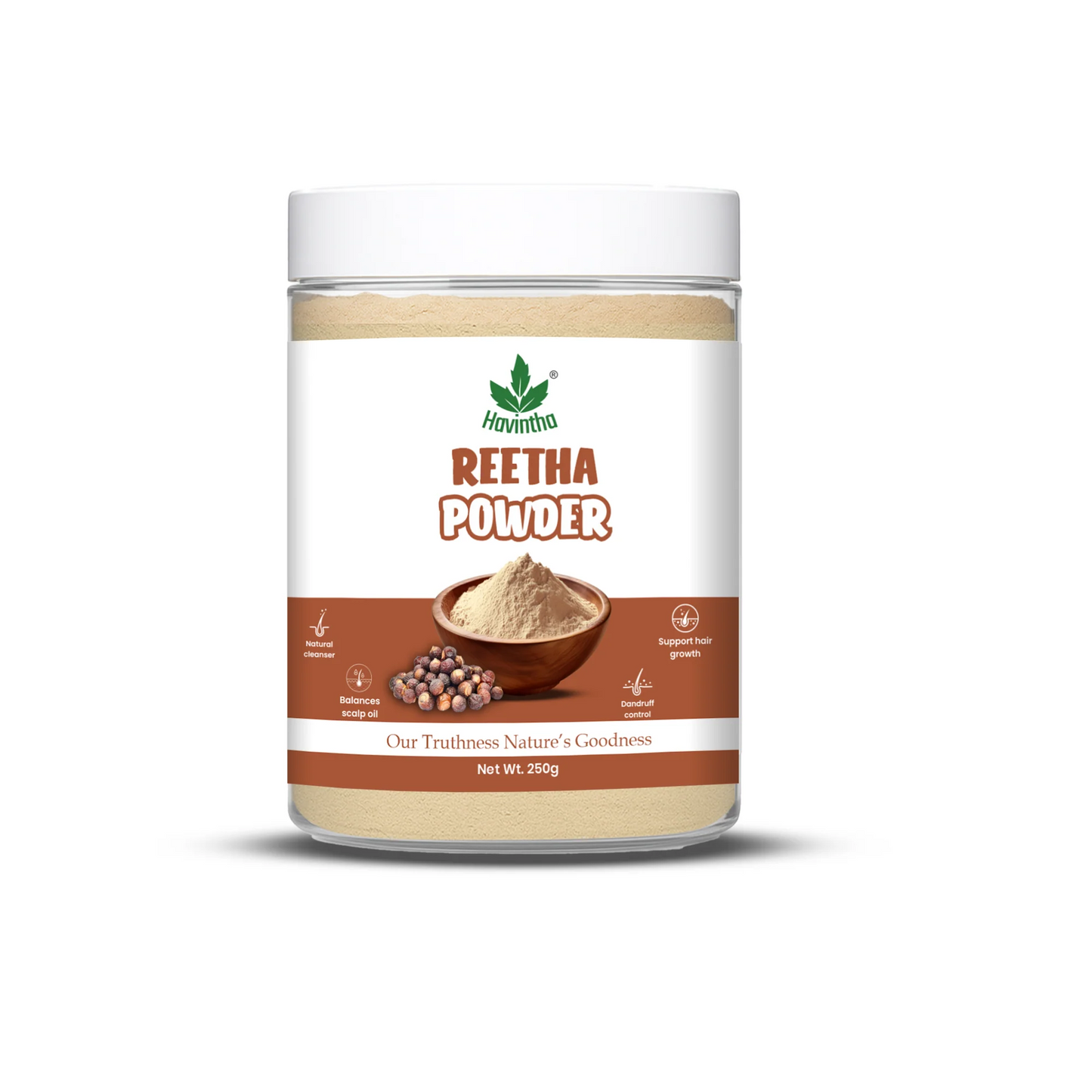 Havintha Amla Reetha Shikakai Bringraj & Hibiscus Powder For Hair - 250 Grams  Each (Combo Pack of 5)