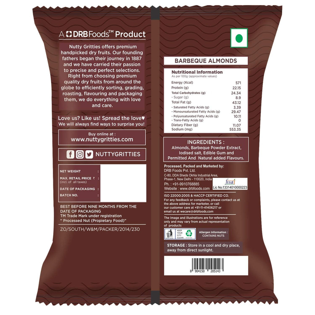 Nutty Gritties Barbeque Almonds - 200g
