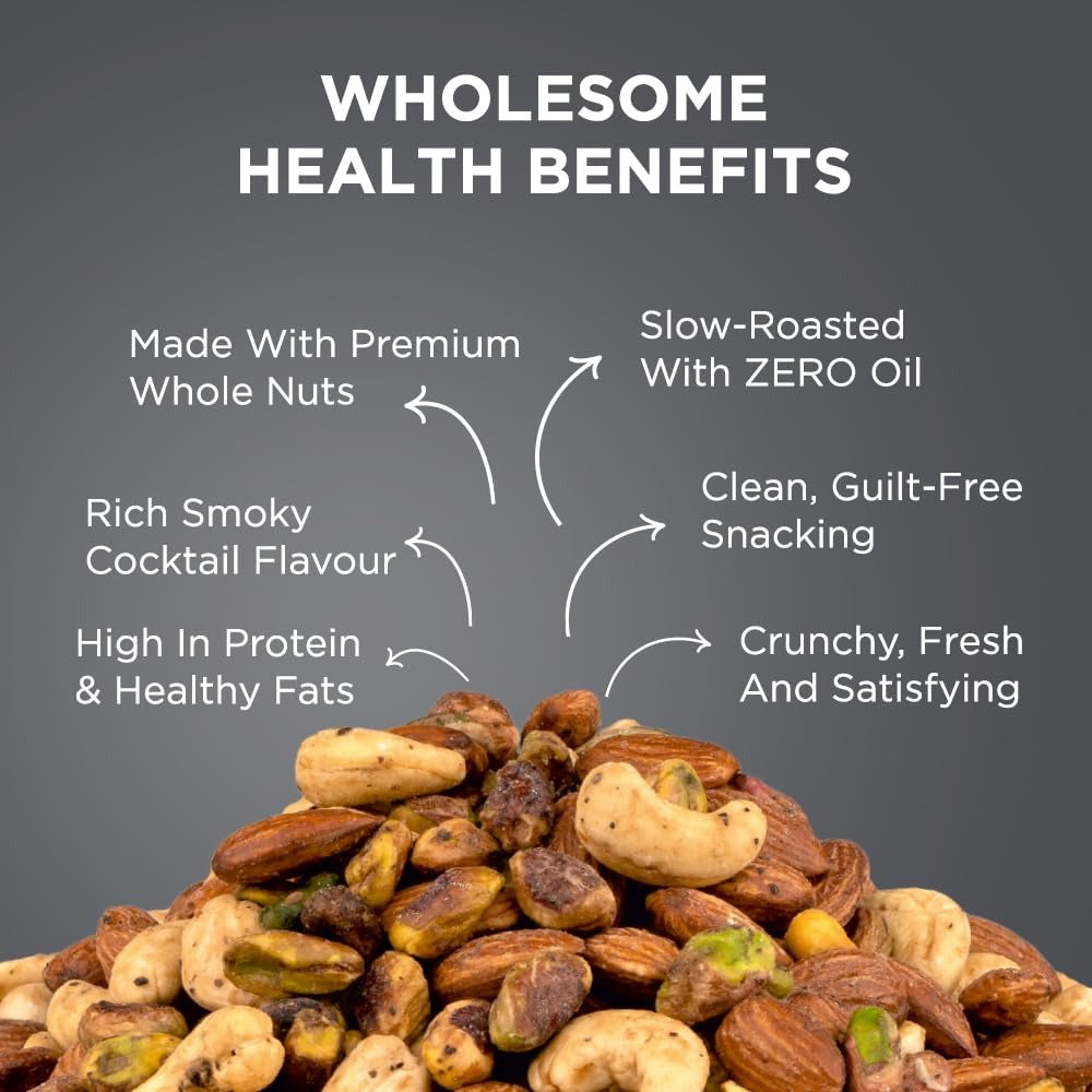 Nutty Gritties Grab And Go Smoked Cocktail Mixed Nuts - Pack of 6(40g Each Pack)