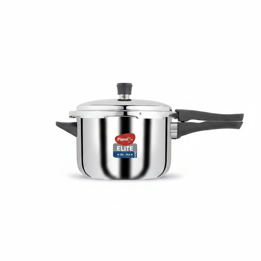 Pigeon Elite Shine Tri-Ply Stainless Steel Pressure Cooker 5L