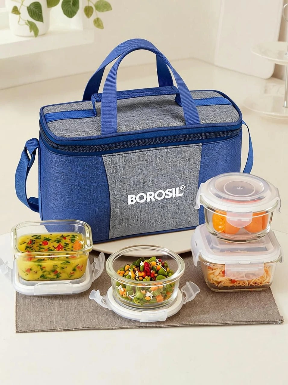 Borosil Alora Lunch Bag Set of 4