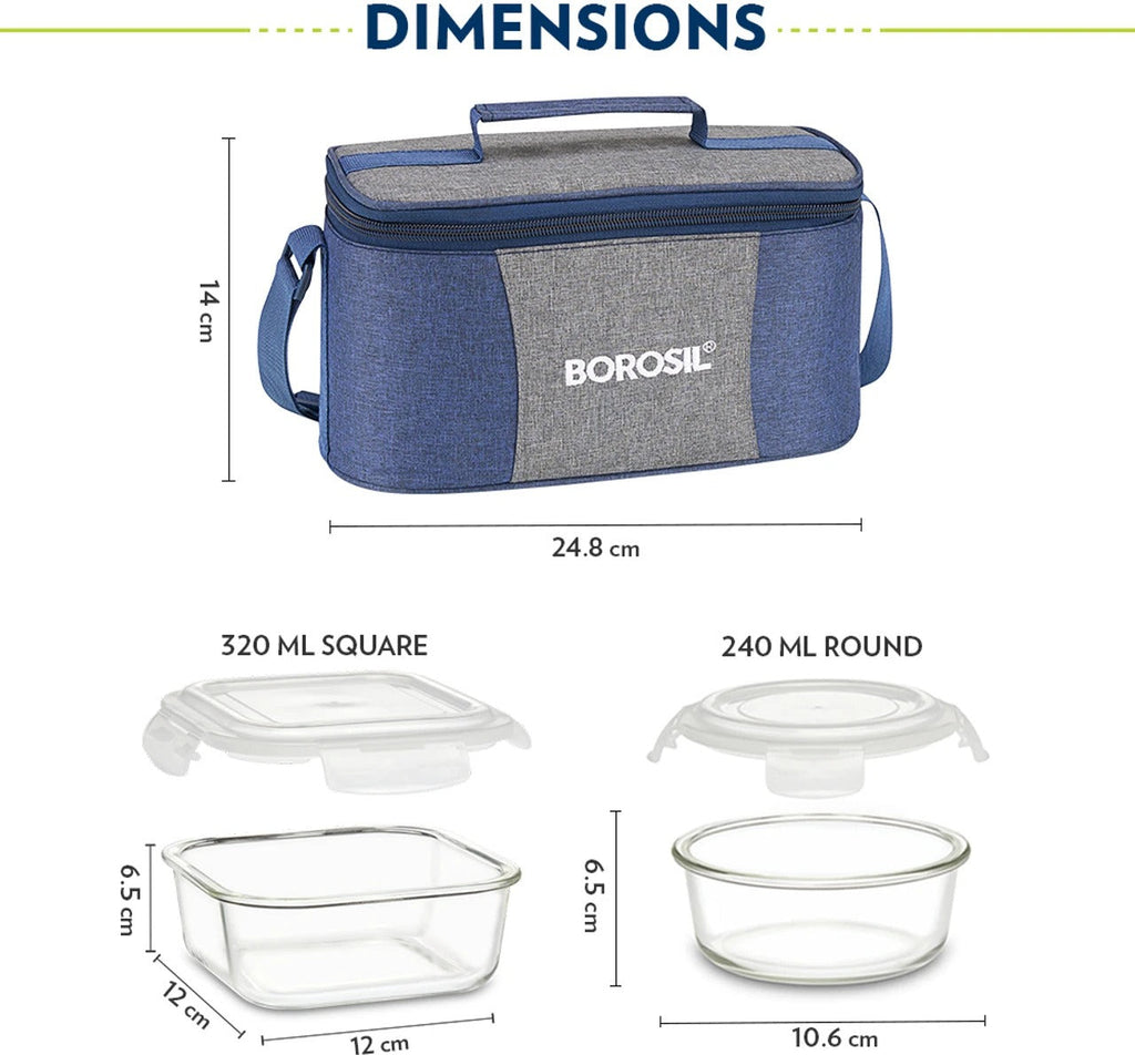 Borosil Alora Lunch Bag Set of 4