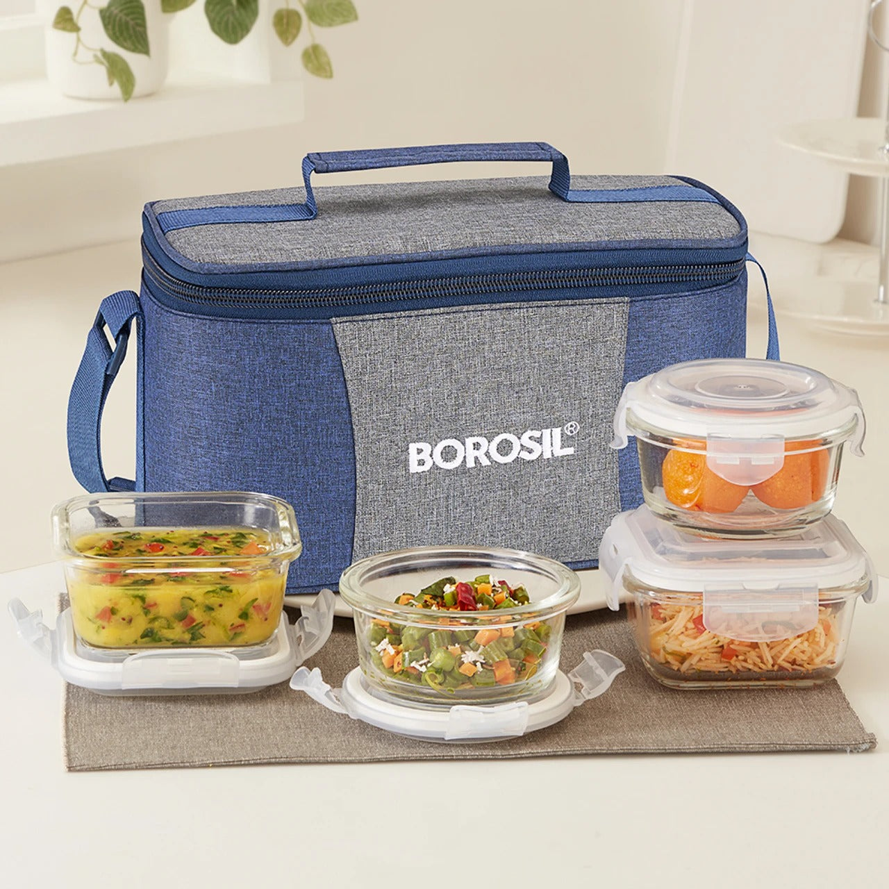 Borosil Alora Lunch Bag Set of 4