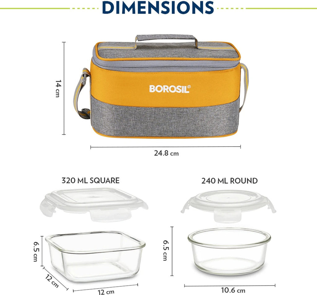 Borosil Alora Lunch Bag Set of 4