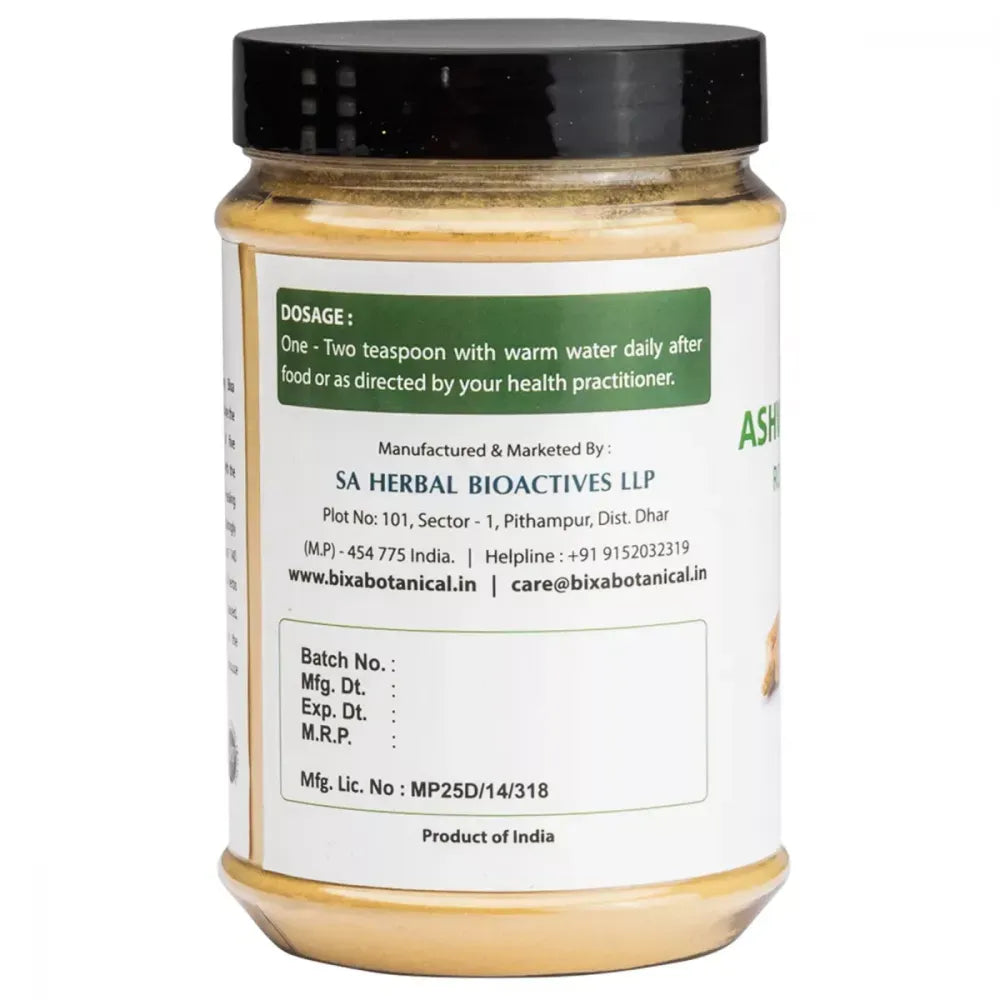 Bixa Botanical Ashwagandha (Withania somnifera) Dry Extract Herb - 2.5% Total Withanolides by gravimetry - 200 gms
