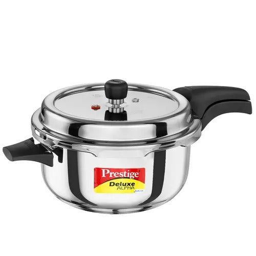 Prestige Deluxe Alpha Svachh Stainless Steel Spillage Control Pressure Cooker