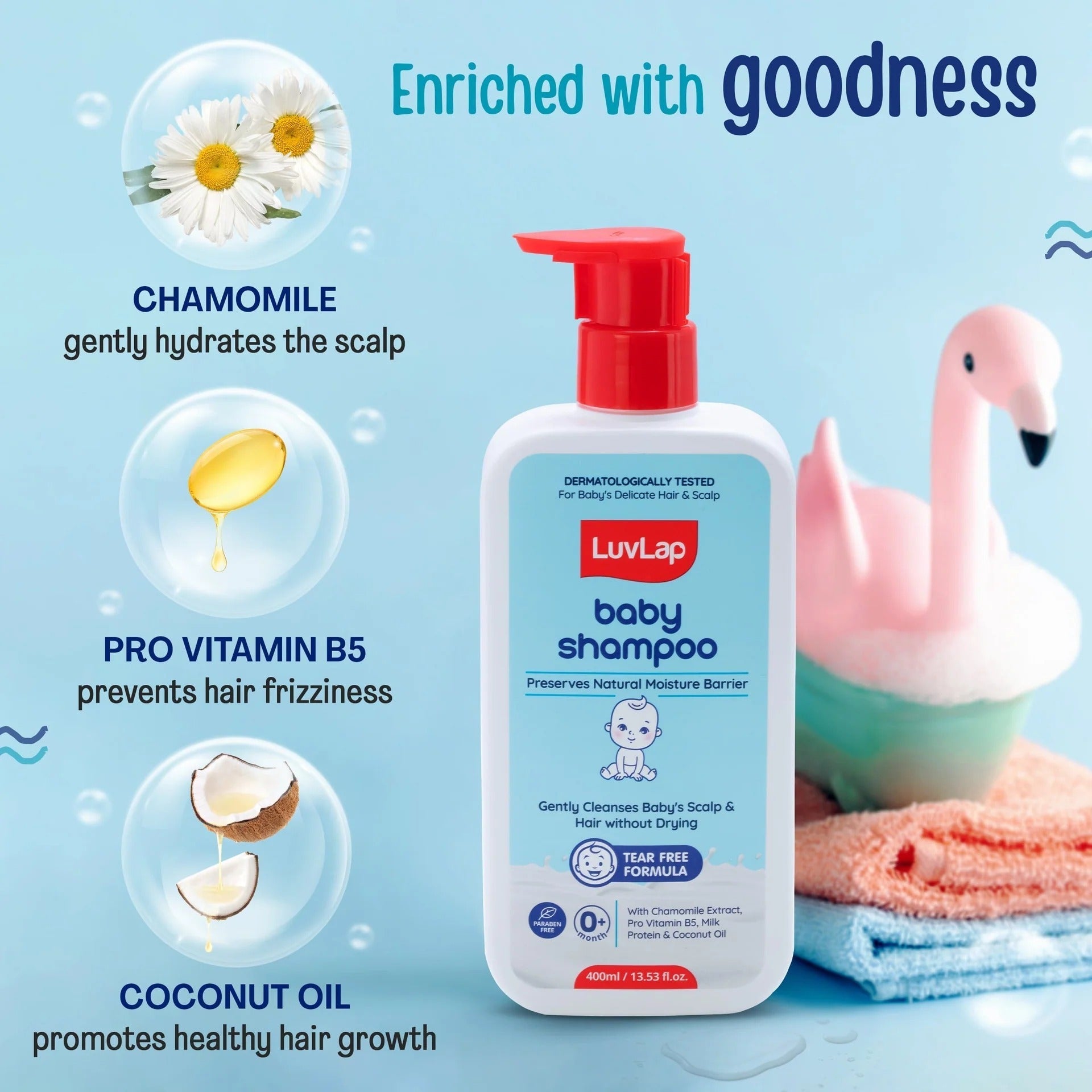LuvLap Milky Soft Baby Shampoo - 400ml