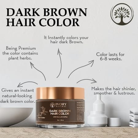 Ivory Natural Dark Brown Hair Color - 30 gms