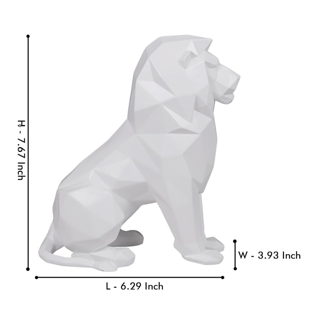 Artarium Stylized Geometric Sitting Lion Figurine Idol